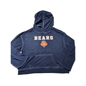 NFL Teens Apparel Womens XL Navy Blue Chicago Bears Logo Cropped Hooded Top
